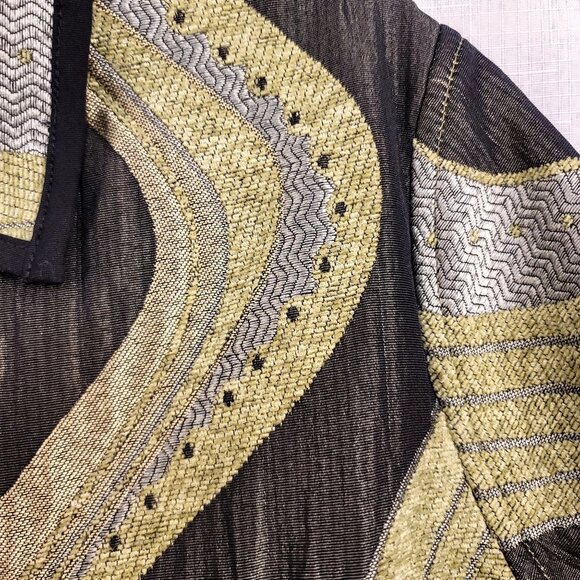 Winding River Womens Tapestry Wave Pattern Boho Artsy 90's  Jacket XL Sage USA - Picture 4 of 11